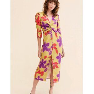 Laagam Lea Midi Dress Colorful Maximalist Green Purple Red Size X-Small